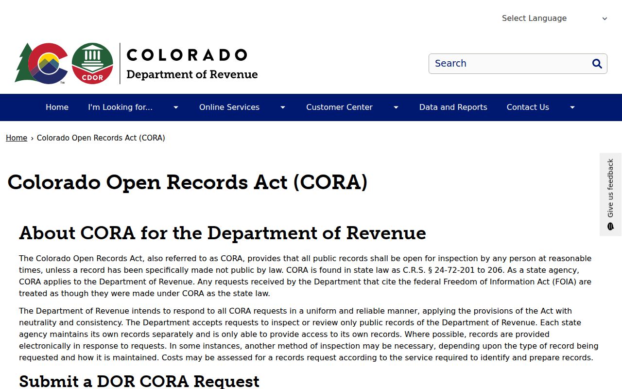 Ouray County Clerk of Court fee and public records access reference